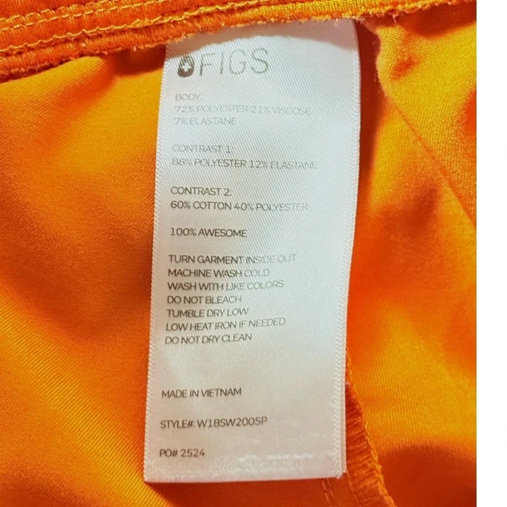Figs Technical Collection XXL Men's Orange Jogger Pants with Pink Drawstring